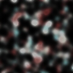 Bright blurry decorative honeycomb particles on black background