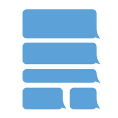 Obraz premium Messages or speech bubble set isolated on a white background. Vector illustration, flat design