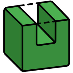 3d model outline color icon