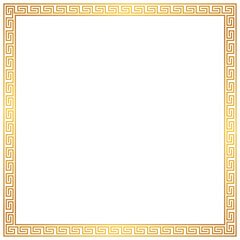 Golden square frames in ancient greek style