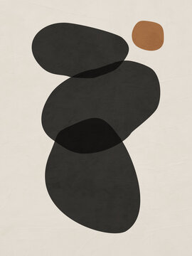 Vertical minimalistic abstract geometric art illustration for wall decoration, postcard or brochure