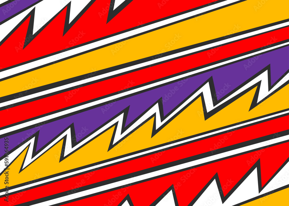 Poster abstract background with colorful triangular zigzag line pattern
