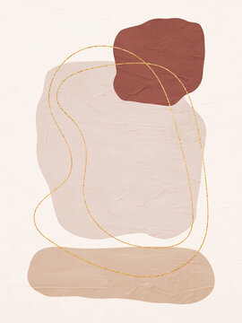 Vertical minimalistic abstract geometric art illustration for wall decoration, postcard or brochure