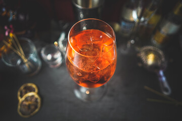 Aperol Spritz Cocktail: Refreshing, Classic Italian Drink, Summer Beverage, Orange Aperitif, Prosecco, Festive Atmosphere, Vibrant Taste