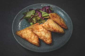 Golden Brown Crispy Turkish Samosa: Delicious Appetizer, Savory Snack, Traditional Recipe, Gourmet Food, Flaky Pastry, Flavorful Filling, Culinary Delight