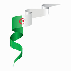 Algerian flag wavy abstract background. Vector illustration.