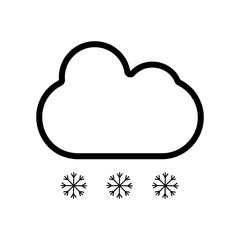 Chilly Cloud and Snow Icon for Winter Weather Apps