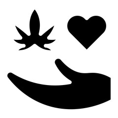 Obraz premium cannabis glyph 