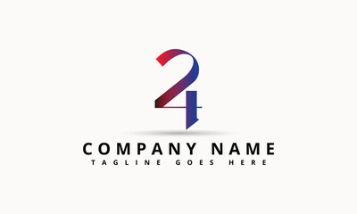 Number 24 Monogram Design. Creative Logo.