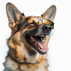 ai generated illistration dog wearing sunglasses