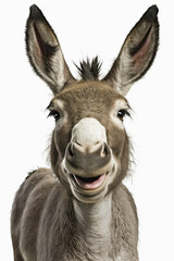 AI generated  illustration of happy smiling donkey