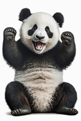 Fototapeta premium AI generated illustration of excited panda