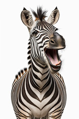 Fototapeta na wymiar AI generated illustration of cute happy smiling zebra