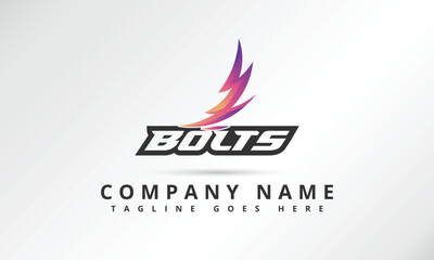 Flash Thunderbolt Energy Power Logo Design Vector Template Linear Style. Fast Speed Electricity Battery Logotype Concept Icon.