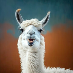 Obraz premium ai generated illustration happy animal ilama with mounth open