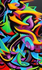 Obraz premium Graffiti seamless background. Artist supply color illustration. Visual arts doodles. Painting drawing art backgrounds. Royalty high-quality free stock digital multicolor abstract art. Generative AI