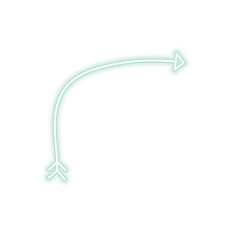 Green Turn Right Hand Drawn Neon Arrow Cute Hand Drawn