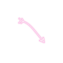 Pink Down Right Neon Arrow Cute Hand Drawn