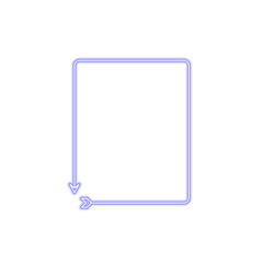 Purple Rounded Rectangle Neon Arrow Cute Hand Drawn