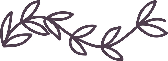 Outline Flower Branch Art