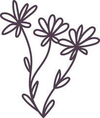 Outline Flower Branch Art
