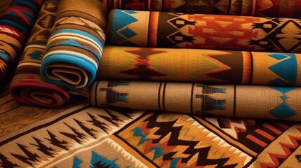 Native American pattern Navajo tribe, pueblo tribe, tile, seamless, design, texture, Generative AI - obrazy, fototapety, plakaty