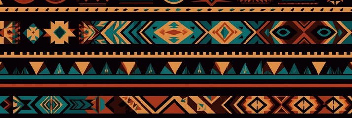 Native American pattern Navajo tribe, pueblo tribe, tile, seamless, design, texture, Generative AI