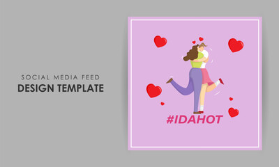 Vector illustration of International Day Against Homophobia social media story feed mockup template