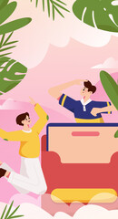Festive Shopping E-Commerce Online Shopping People Flat Vector Concept Operation Hand Drawn Illustration
