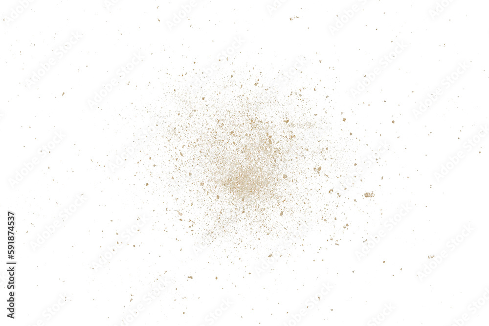 Poster explosion small dust particle isolated