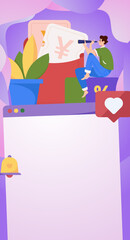 Festive Shopping E-Commerce Online Shopping People Flat Vector Concept Operation Hand Drawn Illustration
