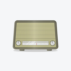 green vintage retro radio illustration realistic retro tech 90s 80s memories nostalgia fm am music`