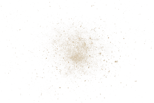Explosion small dust particle isolated