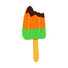 Ice cream on an isolated white background. Summer time.
