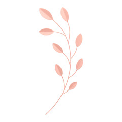 Tree branch with leaves pink plant natural botanical blossom elegant decor element 3d icon vector
