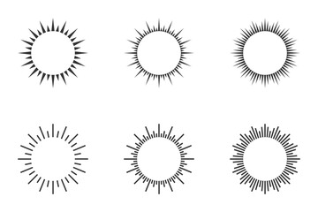 Sunburst set. Sunburst icon collection. Vector illustration.