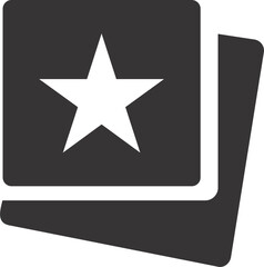 star icon on metal button