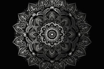 monochrome flower photograph with high contrast. Generative AI