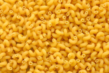 Cavatappi dry pasta.Raw Italian Macaroni Pasta.