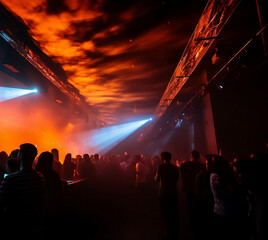 soir&eacute;e underground, lumi&egrave;re et foule