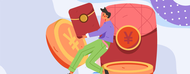 Festive Shopping E-Commerce Online Shopping People Flat Vector Concept Operation Hand Drawn Illustration
