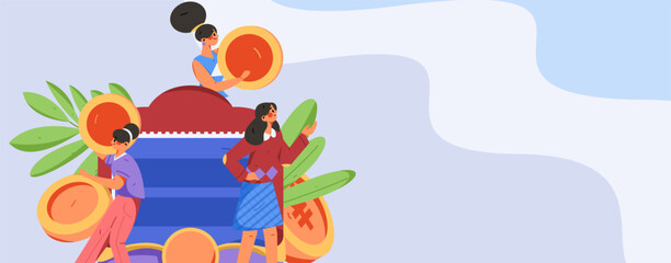 Festive Shopping E-Commerce Online Shopping People Flat Vector Concept Operation Hand Drawn Illustration
