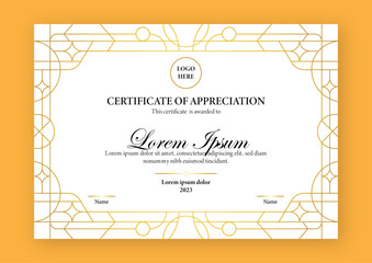 Appreciation certificate with a foil base and editable text.