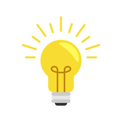 Yellow light bulb, idea icon