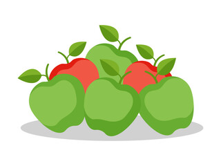 Apples on a white background. Vector illustration