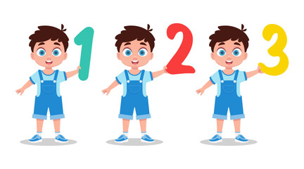 Set of kids with numbers