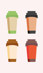 Delicious coffee paper cup icon.Drink vector illustration design 