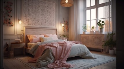 Modern light romantic bedroom 