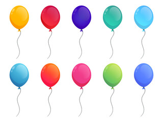 Set of colorful balloons, vector illustration
