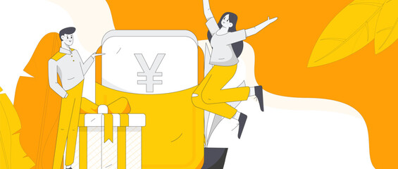 Festive Shopping E-Commerce Online Shopping People Flat Vector Concept Operation Hand Drawn Illustration
